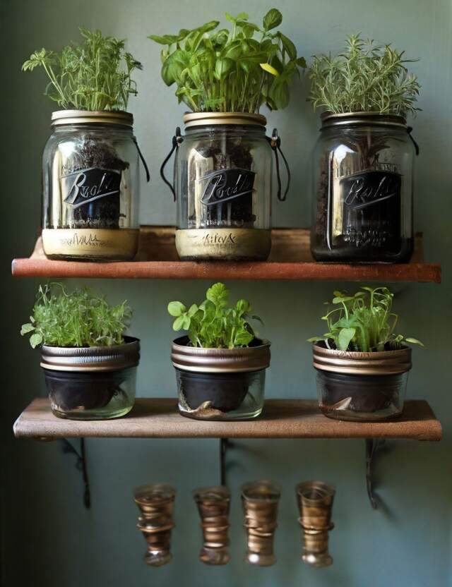 Create a Small Herb Garden Using Old Mason Jars