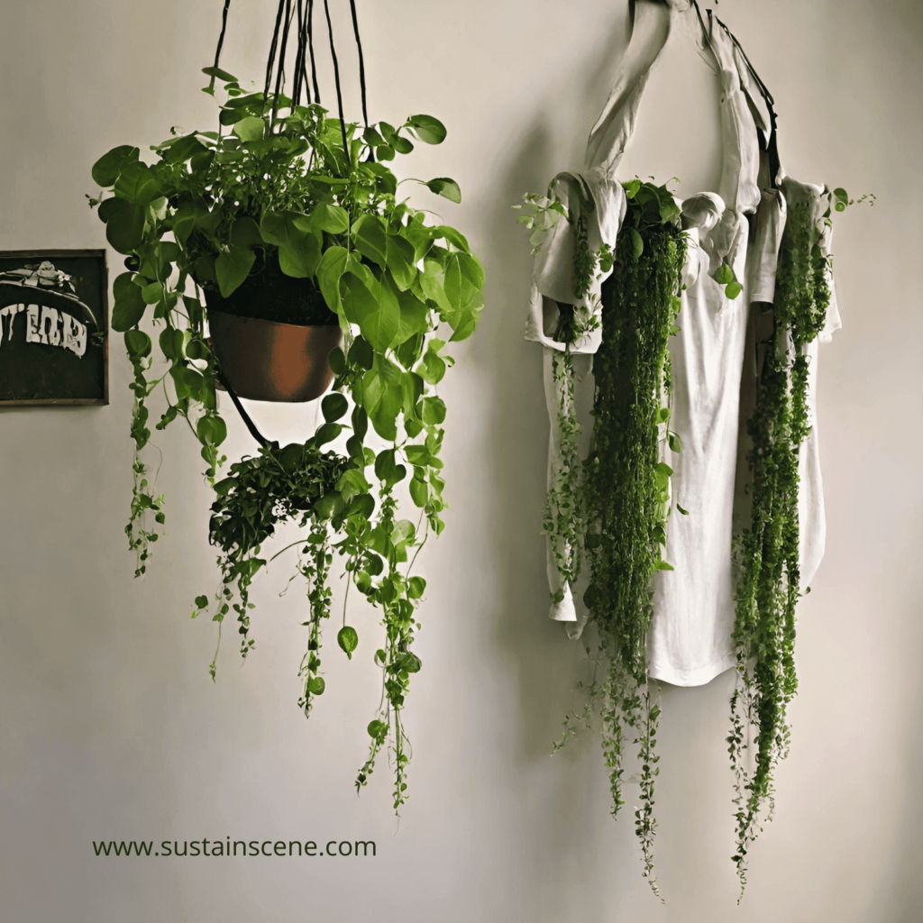 Hanging Gardens with T-shirt Plant Hangers!