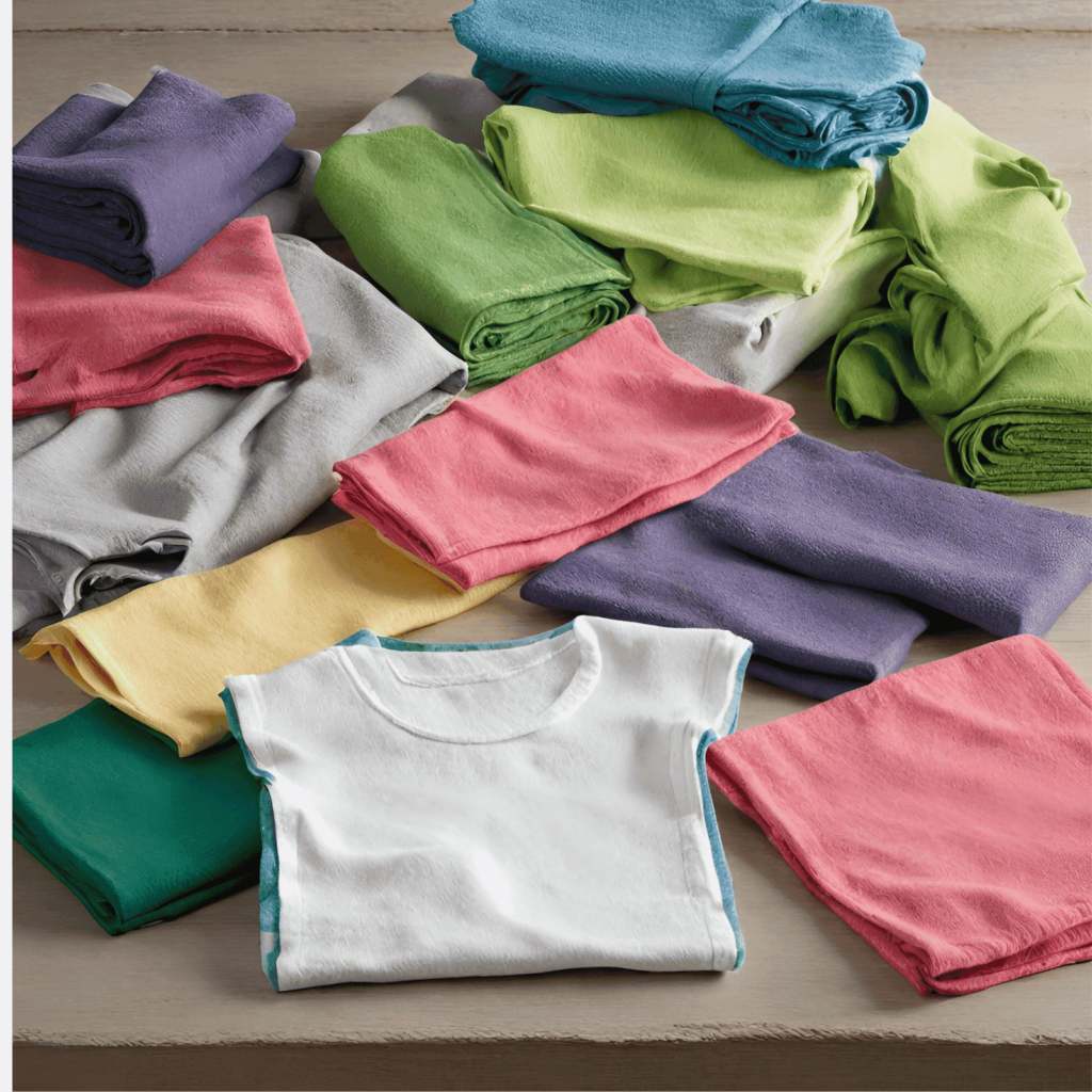Repurpose t-shirts as cleaning rags or dishcloths